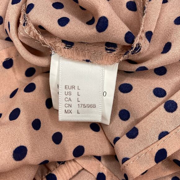 Women's Size Large Polka Dot Blouse with frilled off the shoulder neckline - Picture 3 of 8